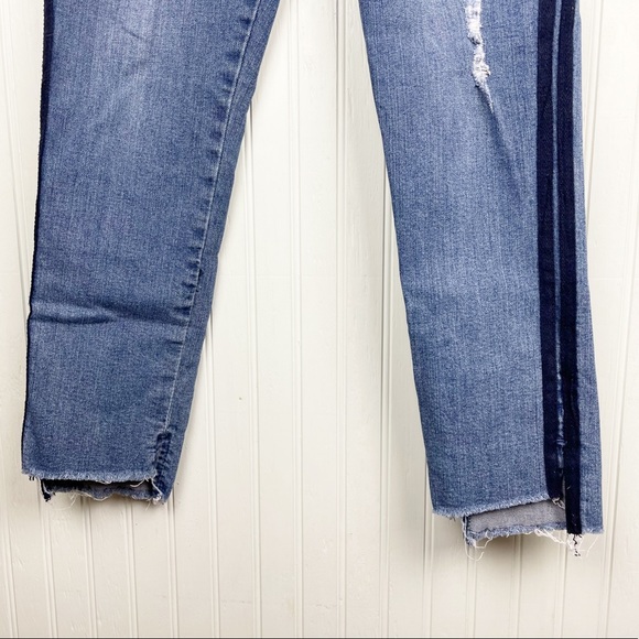 Democracy Flex-ellent Ankle Jeans Side Stripe Distressed Denim Women's Size 4 - Picture 8 of 10